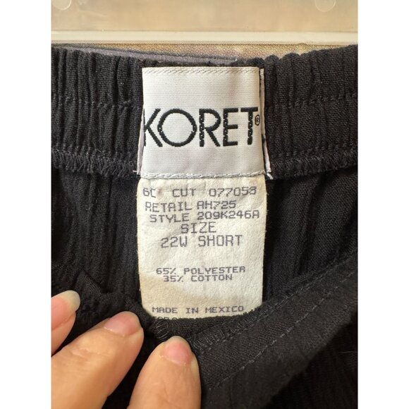 Koret Womens Black Terranova 22W‎ Short Pants With Elastic Waist Pockets NWT - Picture 3 of 4